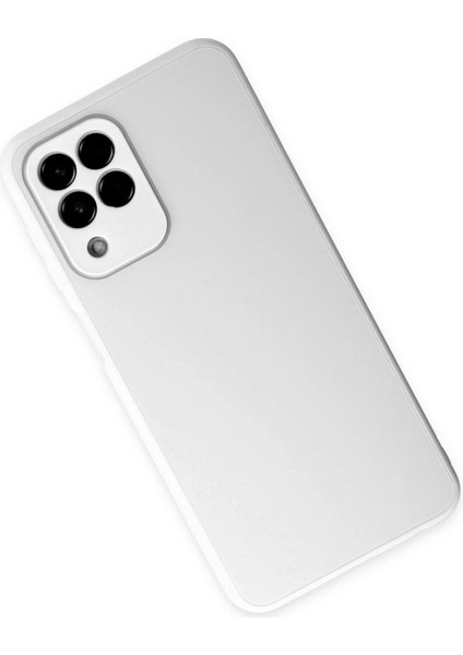 Samsung Galaxy M33 Kılıf Glass Kapak - Beyaz Bstmy