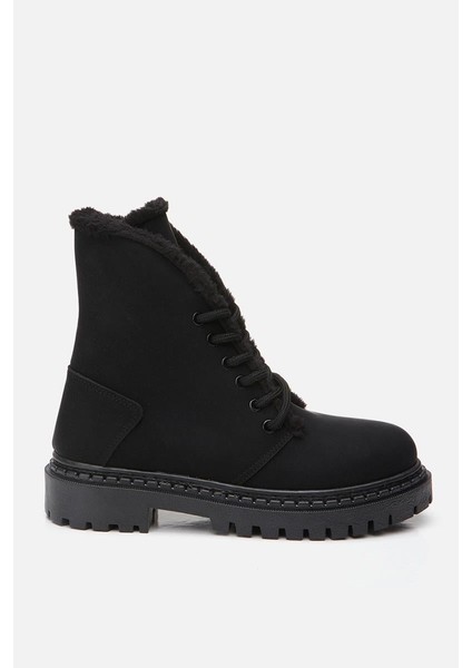 Siyah Kadın Düz Bot