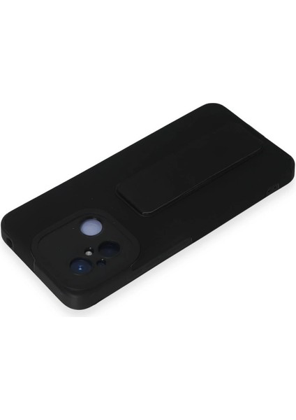 Xiaomi Redmi 12C Kılıf Mega Standlı Silikon - Siyah Bstmy