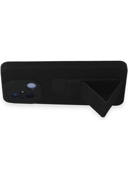 Xiaomi Redmi 12C Kılıf Mega Standlı Silikon - Siyah Bstmy