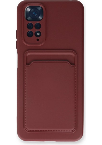 Xiaomi Redmi Note 11S Kılıf Kelvin Kartvizitli Silikon - Bordo Bstmy