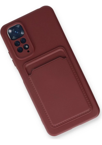 Xiaomi Redmi Note 11S Kılıf Kelvin Kartvizitli Silikon - Bordo Bstmy