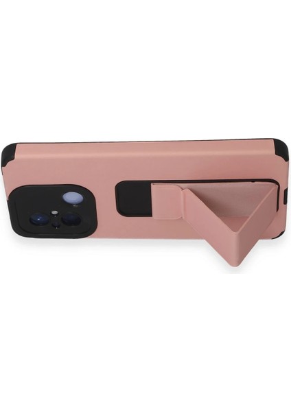 Xiaomi Redmi 12C Kılıf Mega Standlı Silikon - Pudra Bstmy