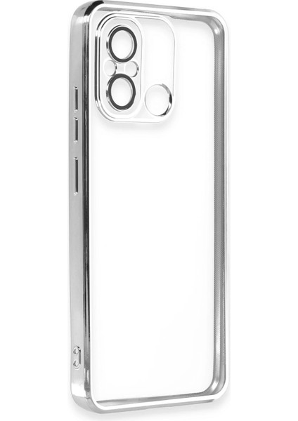 Xiaomi Redmi 12C Kılıf Razer Lensli Silikon - Gümüş Bstmy
