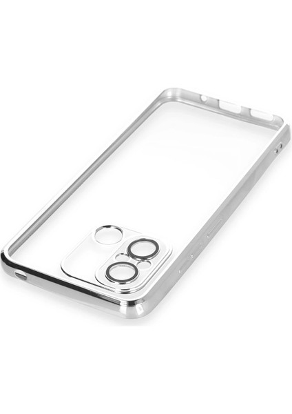 Xiaomi Redmi 12C Kılıf Razer Lensli Silikon - Gümüş Bstmy