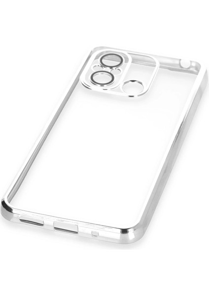 Xiaomi Redmi 12C Kılıf Razer Lensli Silikon - Gümüş Bstmy