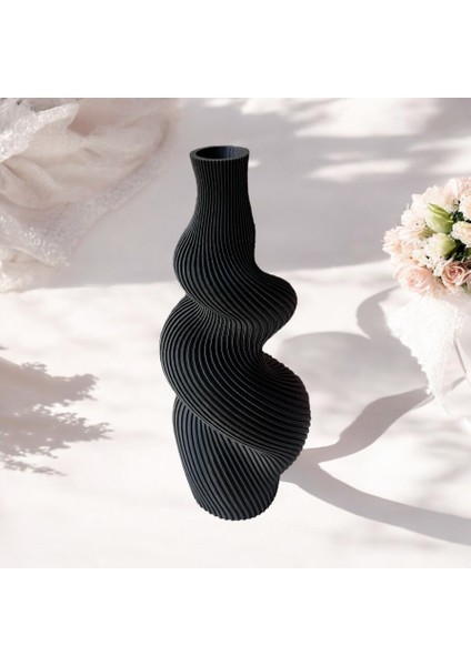 Bohem Iskandinav Tarzı Spiral Vazo – Doğallık ve Şıklığın Buluşması Minimalist Tasarım