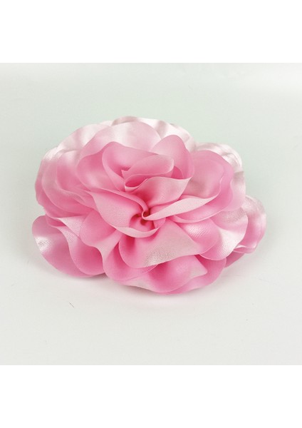 El Yapımı Büyük Pembe Saten Gül Klipsli Toka modelleri