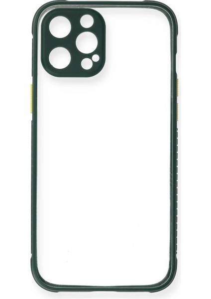 Iphone 12 Pro Max Kılıf Miami Şeffaf Silikon - Koyu Yeşil Bstmy