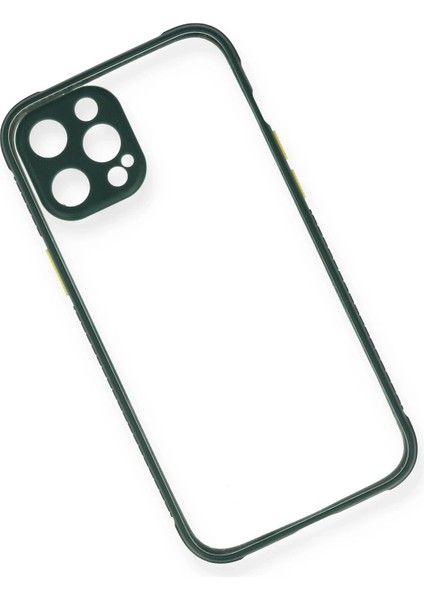 Iphone 12 Pro Max Kılıf Miami Şeffaf Silikon - Koyu Yeşil Bstmy