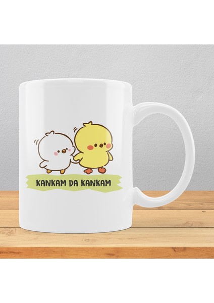 Sevimli Civcivler Baskılı Porselen Kupa Bardak ‘’Kankam da Kankam’’