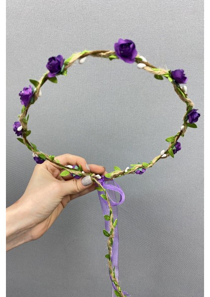 Mor Kagıt Güllü Yapraklı Nedime Tacı ve Hediyelik Çocuk Tacı fiyatları