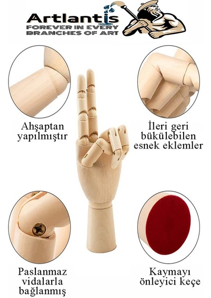 Ahşap El Modeli 25 cm ve A4 Eskiz Defteri Modelleme Seti 1 Paket Dereceli Kalem Karakalem Dağıtma Hamur Silgi Kalemtraş fiyatları