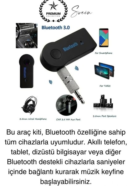 Şarjlı Blutooth Aux Araç Kiti Müzik Ses Alıcı Adaptörü 3.5mm Jak Tv Telefon Kablosuz Bağlantı fiyatları