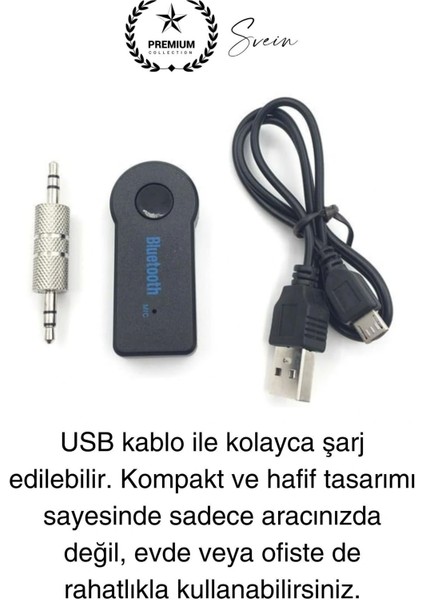 Şarjlı Blutooth Aux Araç Kiti Müzik Ses Alıcı Adaptörü 3.5mm Jak Tv Telefon Kablosuz Bağlantı indirimleri