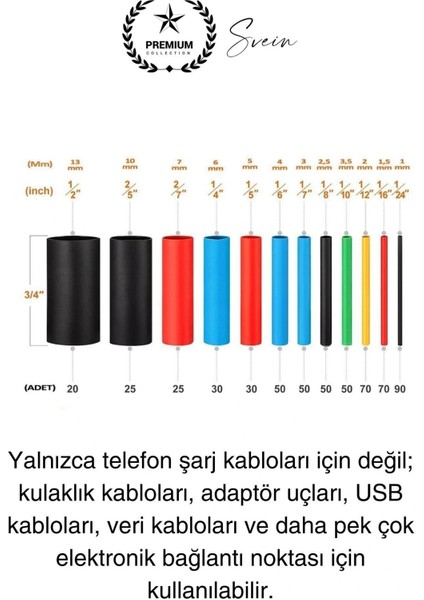 560 Parça Makaron Seti Kutulu Kablo Birleştirme Koruyucu Yalıtım Sıcaklıkla Daralan Tamirat Kaplama