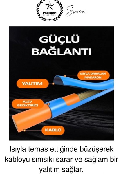 560 Parça Makaron Seti Kutulu Kablo Birleştirme Koruyucu Yalıtım Sıcaklıkla Daralan Tamirat Kaplama