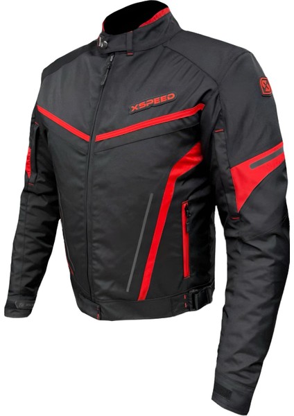 Xspeed Zeus 4 Mevsimlik Korumalı Motosiklet Montu Yeni Sezon Siyah Kırmızı