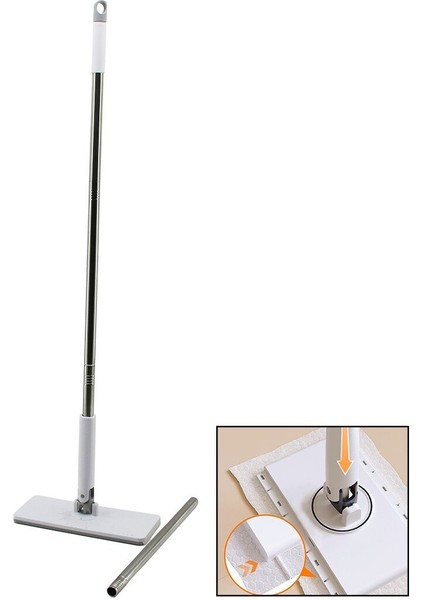 Otomatik Bez Değiştiren Mop Sap Çekbez Bırak - Sap Itbez Tut 360° Başlık 9.5X25 cm- Sap:115 cm (3791)