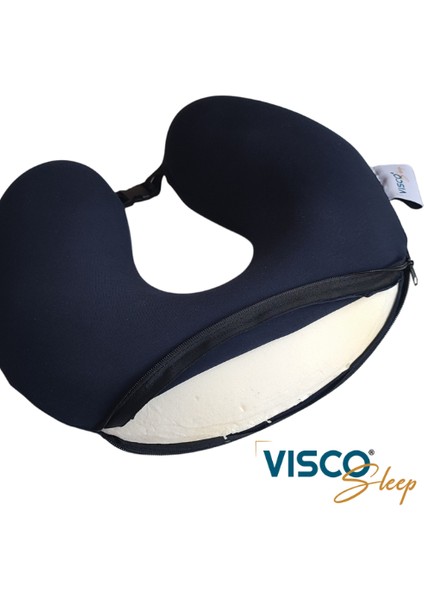 Visco Seyahat Yastığı Penye Pamuk Kılıflı 30X35X10 cm