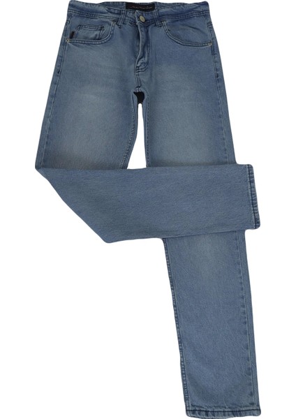 Hacker Fistan Store Erkek Buz Mavisi Yüksek Bel Rahat Kesim Boru Paça Büyük Beden Jean Pantolon fiyatları