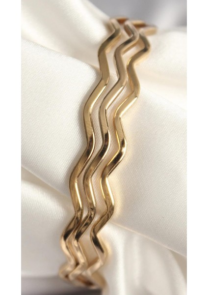 316L Çelik Gold Renk Ajda Model Kadın Bileklik
