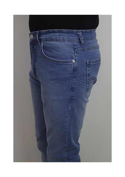 Fistan Store Erkek Açık Mavi Yüksek Bel Rahat Kesim Boru Paça Jean Pantolon modelleri
