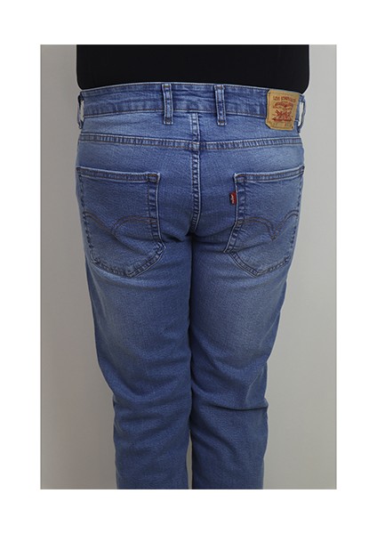 Fistan Store Erkek Açık Mavi Yüksek Bel Rahat Kesim Boru Paça Jean Pantolon fırsatları