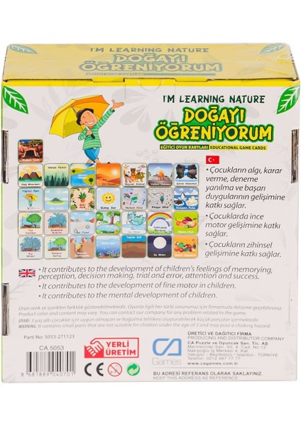 CAEGT-5053 Doğayı Öğreniyorum Eğitici Oyun Kartları -Ca Games