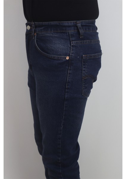 Fistan Store Erkek Lacivert Normal Bel Normal Kesim Boru Paça Jean Pantolon modelleri