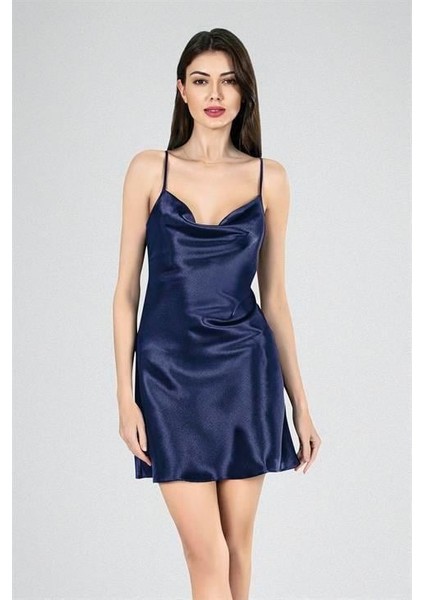 Aria's Closet Kısa Gecelik Degaje Lacivert 7740