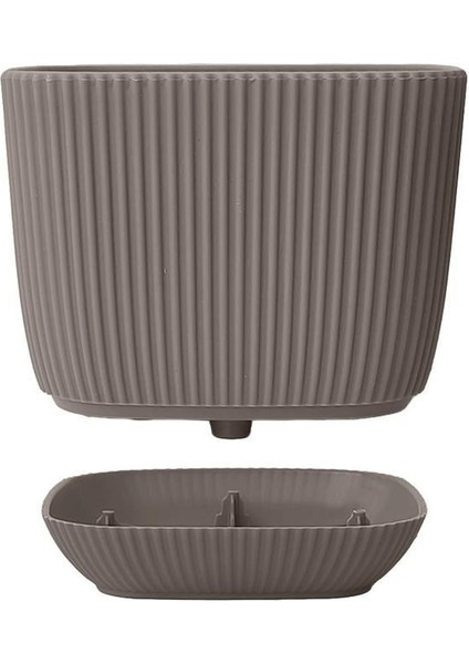 KRS-384 Dekoratif Plastik Mercan Kare Saksı 4 Lt 6 Renk Set