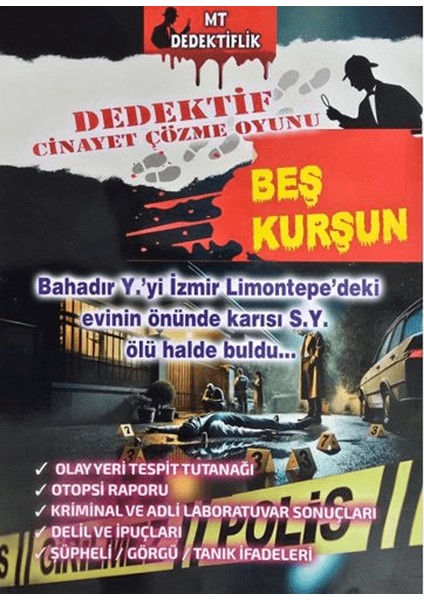 Dedektiflik Cinayet Çözme Oyunu - Beş Kurşun