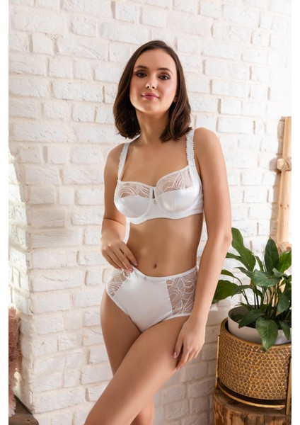 Gelin Set Toparlayıcı Minimizer Sütyen Slip Külot Takım Ekru (MGP32153)