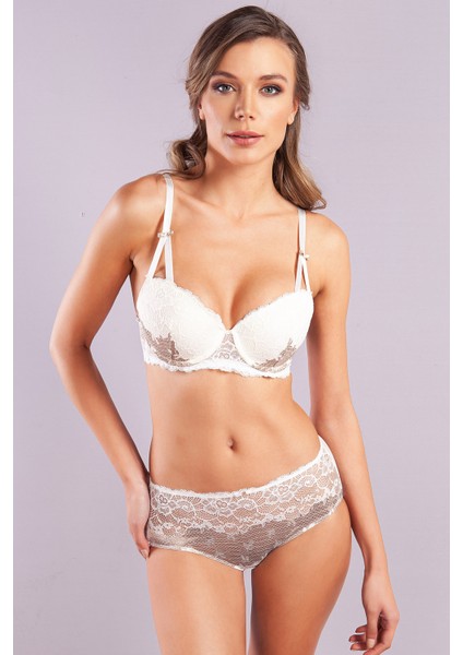 Gilda Big Size Plunge Bra, Ekru Konforlu ve Şık Sütyen