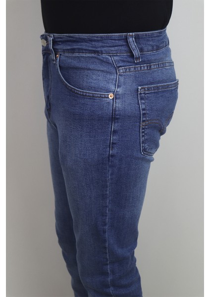 Fistan Store Erkek Mavi Normal Bel Rahat Kesim Dar Paça Jean Pantolon modelleri