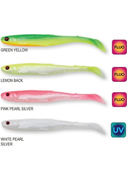 Slender Scoop Shad 11CM 7gr Dark Water Mix 4 Adet (Iğnesiz)