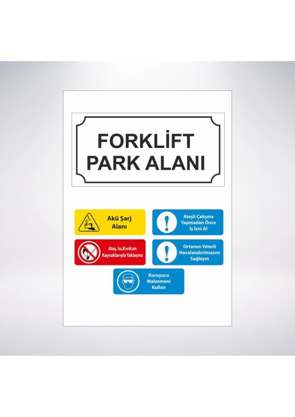 Forklift Park Alanı Sticker 20X28 cm