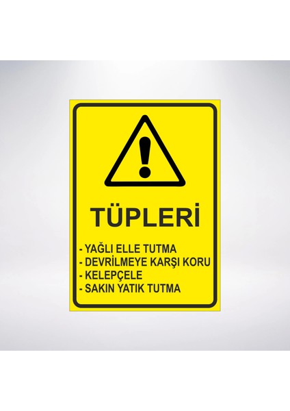 Tüpleri Yağlı Elle Tutuma Sticker 20X28 cm