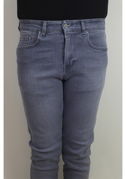 Fistan Store Erkek Gri Normal Bel Normal Kesim Dar Paça Jean Pantolon fiyatları