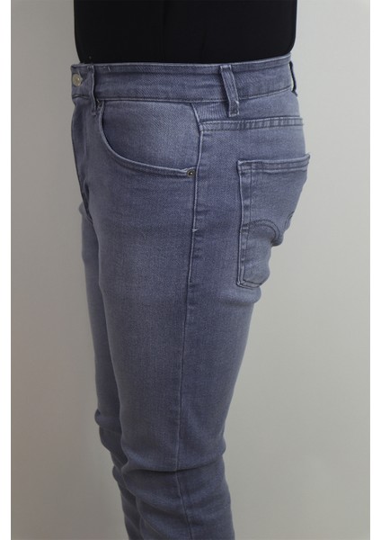 Fistan Store Erkek Gri Normal Bel Normal Kesim Dar Paça Jean Pantolon modelleri