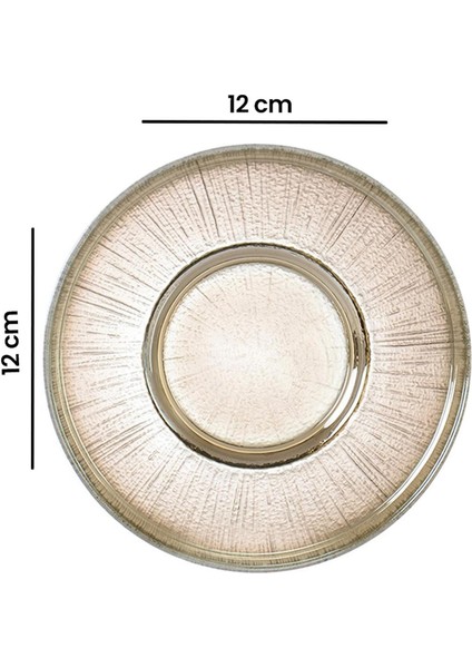 14304 Çizgili Füme Lüsterli Çay Tabağı - 12 cm