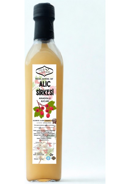 Yedibostan Doğal Fermante Alıç Sirkesi 500 ml
