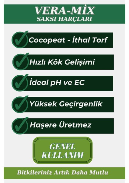 Veramix Özel Karışım Saksı Harcı Ithal Torf - Cocopeat Bitki Toprağı 20 Litre
