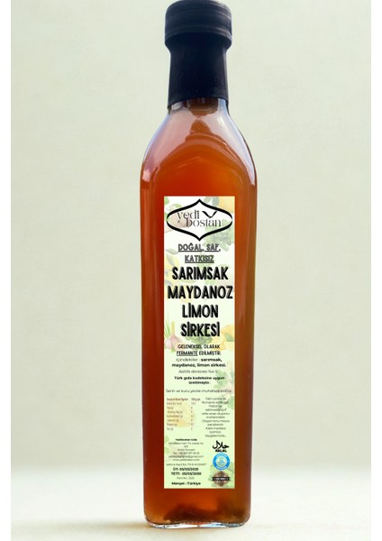 Yedibostan Doğal Fermante Sarımsak Maydanoz Limon Sirkesi 500 ml