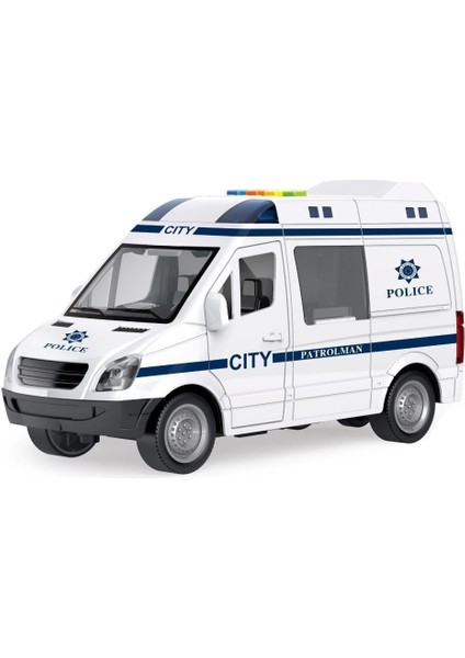 WY590E-F 1:16 Sürtmeli Sesli Işıklı Ambulans / Polis Arabası - 1 Adet Stokta Olan Gönderilir