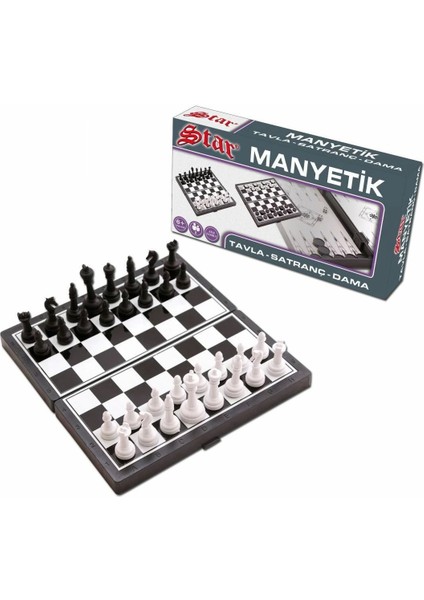 1050170 Manyetik Satranç-Tavla 2si 1 Arada Küçük Boy