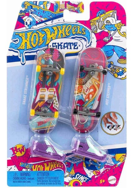 HXL17 Hot Wheels Skate Retro Temalı Ikili Parmak Kaykay ve Ayakkabı Paketi
