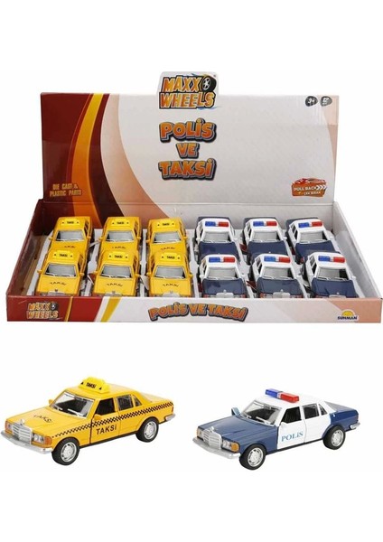 S00003096 Metal Ç/b 1/32 Araba Polis Taksi 13CM.2A -1 Adet Stokta Olan Gönderilir
