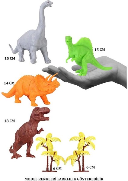 713 Toy Play 6 Parça Dinozor Figür Seti 14-18 cm